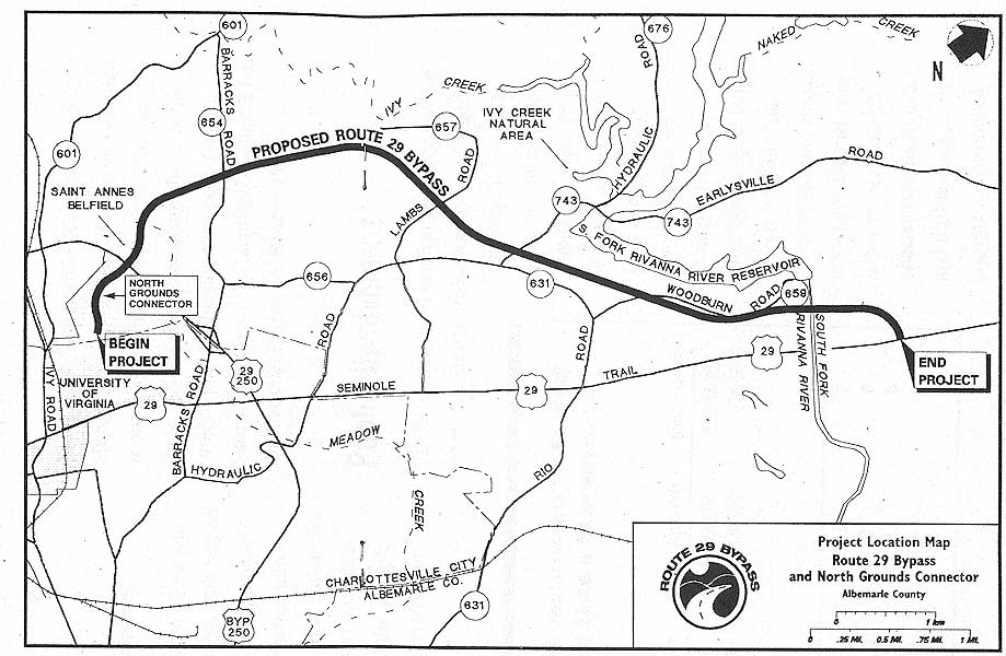 Map from the Design Public Hearing brochure, from VDOT's Design Public