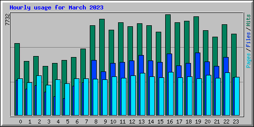 Hourly usage for March 2023